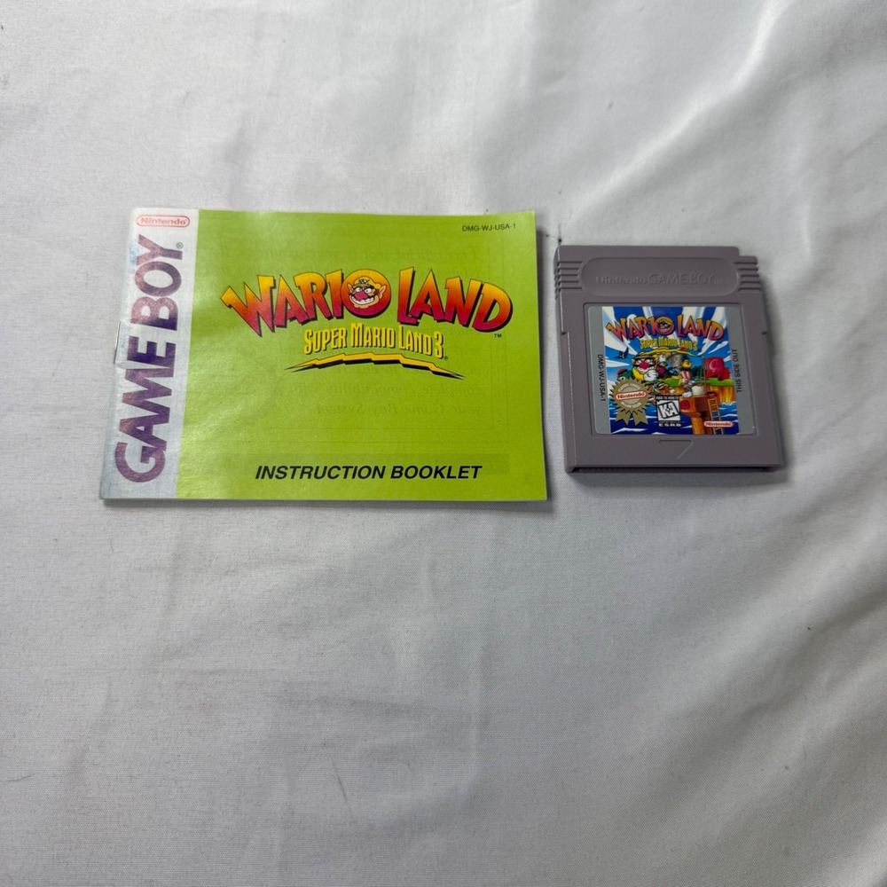 Nintendo Game Boy Wario Land Super Mario Land 3 Game Cartridge and Manual DMG-WJ